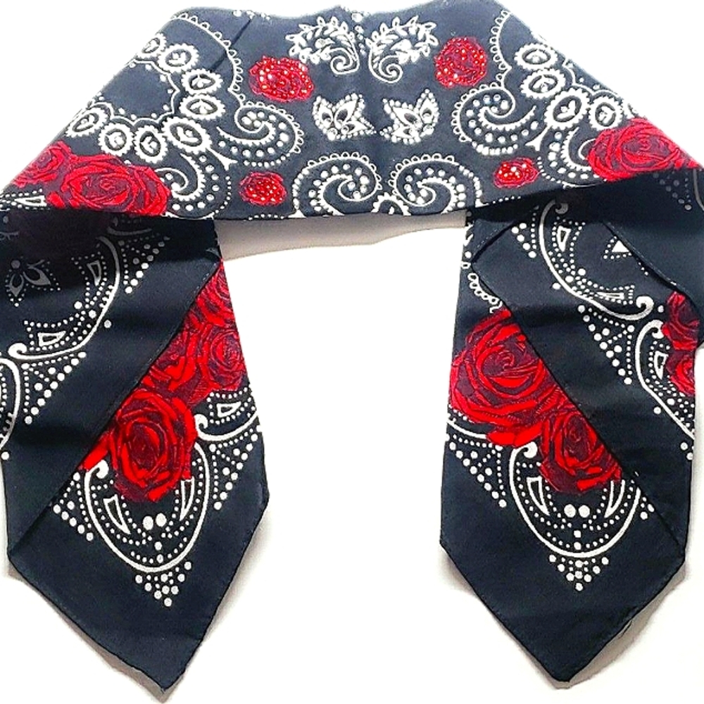 Women's Floral-Pattern Biker Bling Bandana